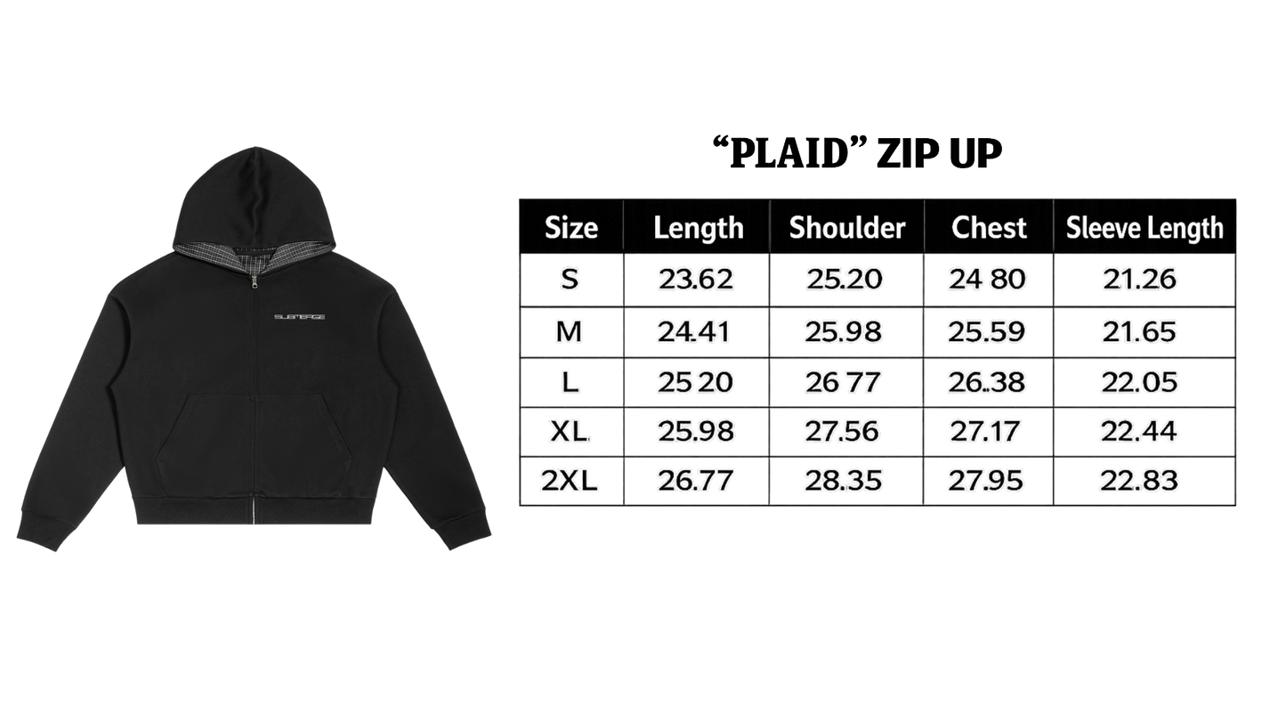 "PLAID" ZIP UP (BLACK)