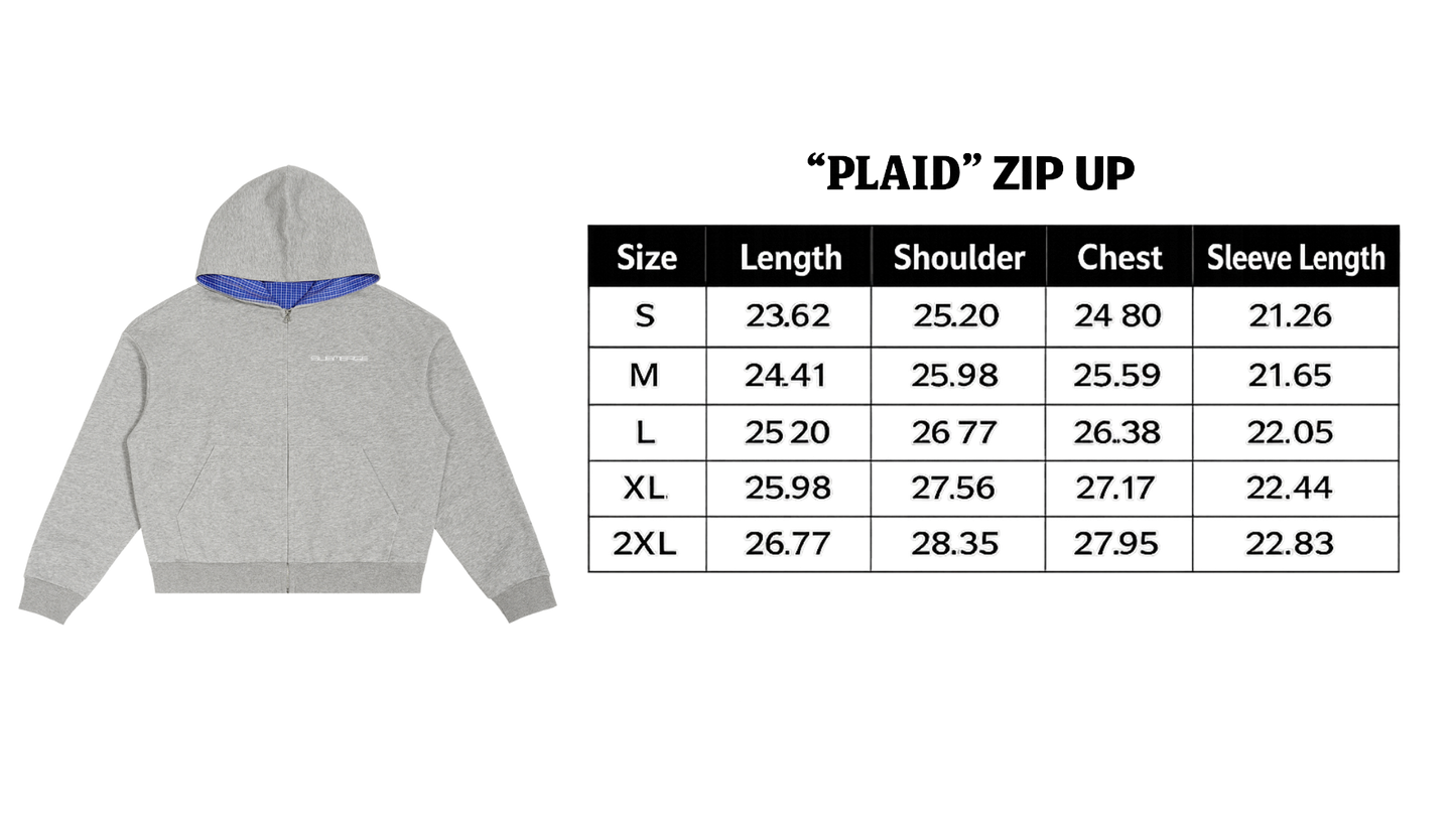 "PLAID" ZIP UP (GRAY)