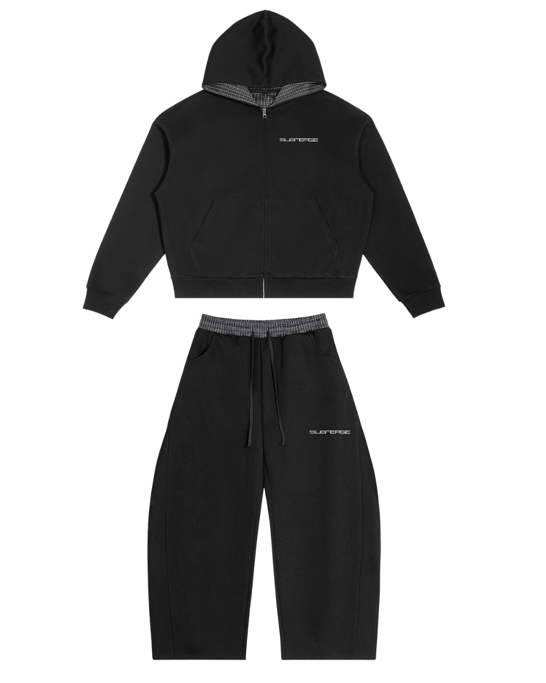 "PLAID" SET (BLACK)
