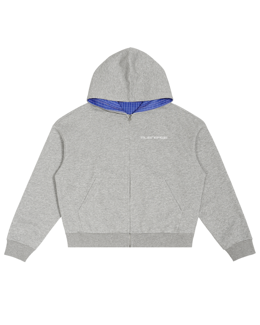 "PLAID" ZIP UP (GRAY)