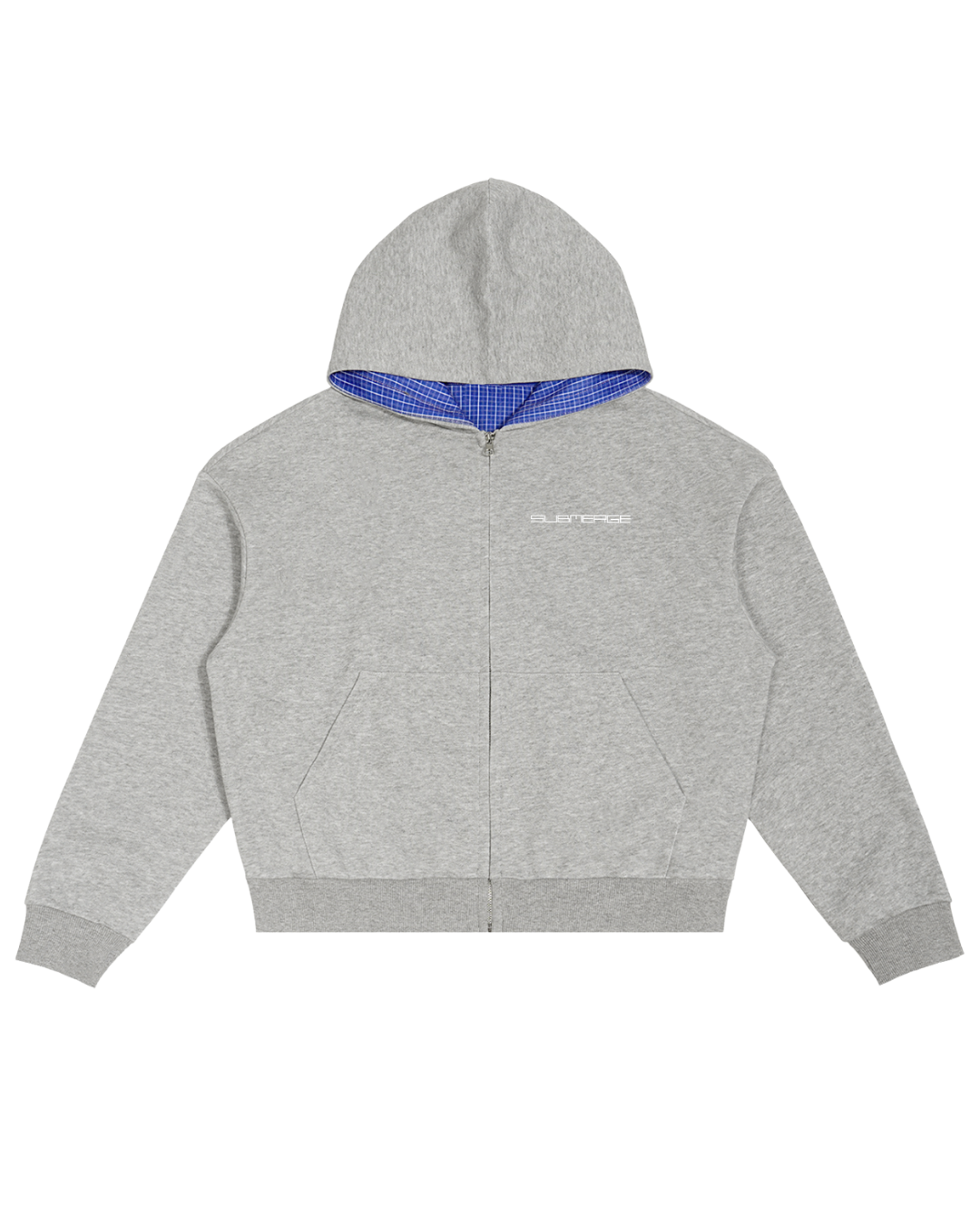 "PLAID" ZIP UP (GRAY)