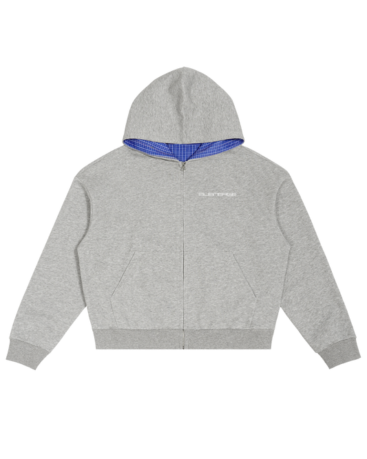 "PLAID" ZIP UP (GRAY)