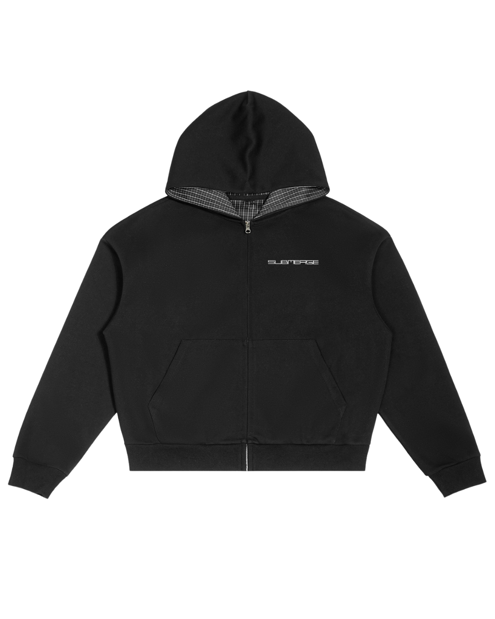 "PLAID" ZIP UP (BLACK)