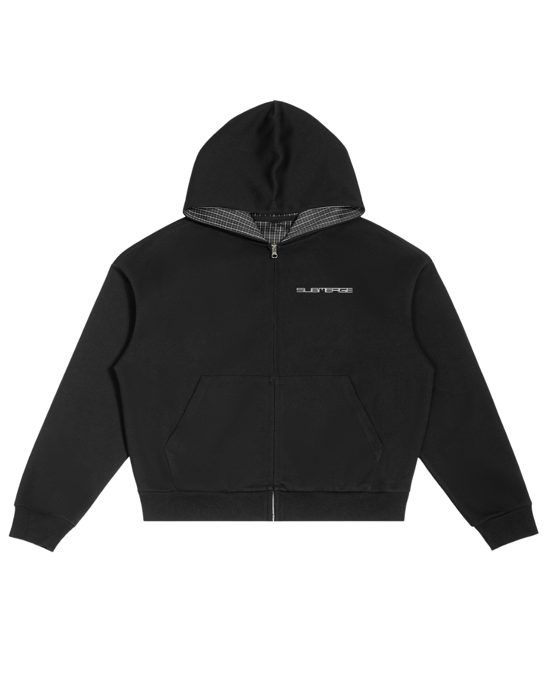 "PLAID" ZIP UP (BLACK)