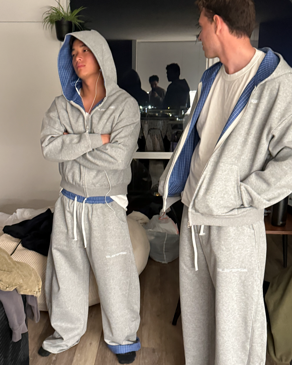 "PLAID" SET (GRAY)